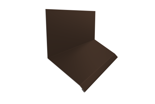 Планка примыкание верхнее к стене фальц Grand Line 150х130х20 0,5 Velur X RAL 8017 шоколад (2м)