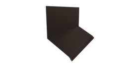 Планка примыкание верхнее к стене фальц Grand Line 150х130х20 0,45 PE с пленкой RR 32 темно-коричневый (2м)