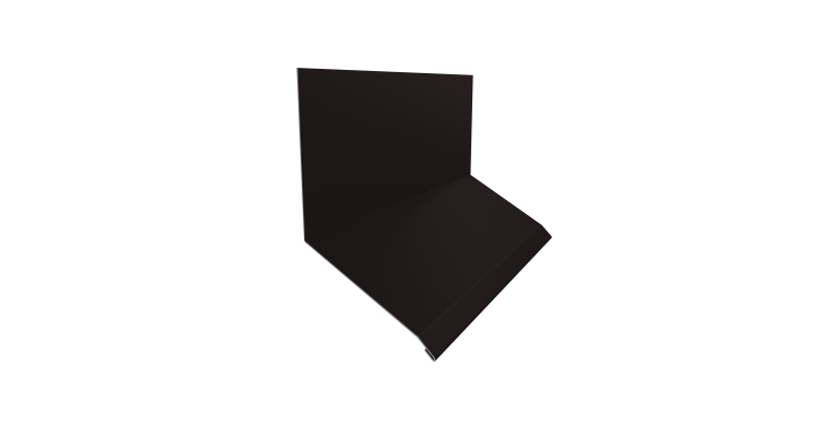 Планка примыкание верхнее к стене фальц Grand Line 150х130х20 0,5 Velur X RAL 9005 черный (2м)