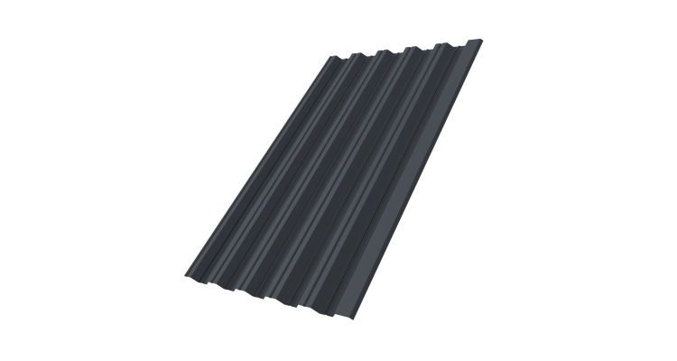 Профнастил HC35R 0,5 Satin Мatt RAL 7024 мокрый асфальт