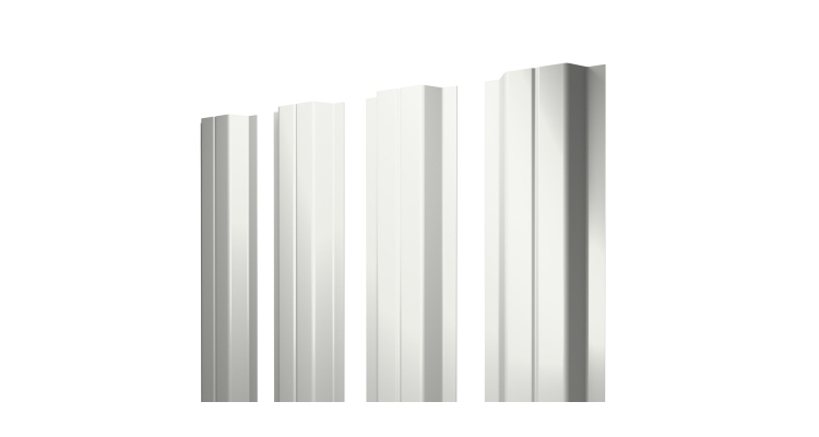 Штакетник П-образный А с прямым резом 0,45 Drap RAL 9003 сигнальный белый