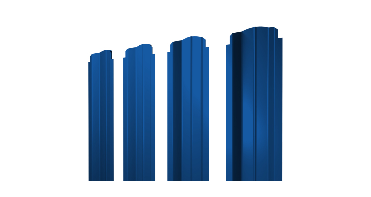 Штакетник П-образный B фигурный 0,5 Satin RAL 5005 сигнальный синий