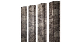 Штакетник Полукруглый Slim с прямым резом 0,45 Print Elite King Stone TwinColor