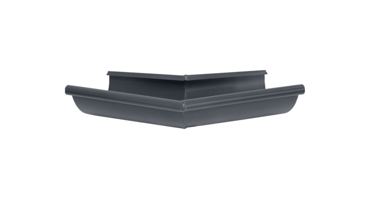 Угол желоба внешний 135 гр 150 мм Мatt RAL 7024 мокрый асфальт