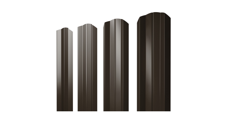 Штакетник М-образный A фигурный 0,5 Satin RR 32 темно-коричневый