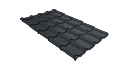 Металлочерепица камея Grand Line 0,45 Drap TX RAL 7024 мокрый асфальт