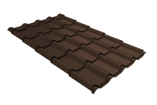 Металлочерепица камея Grand Line 0,45 Drap TX RAL 8017 шоколад