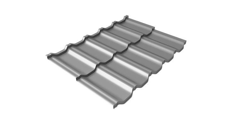 Металлочерепица модульная квинта uno GL 0,45 Drap RAL 9003 сигнальный белый