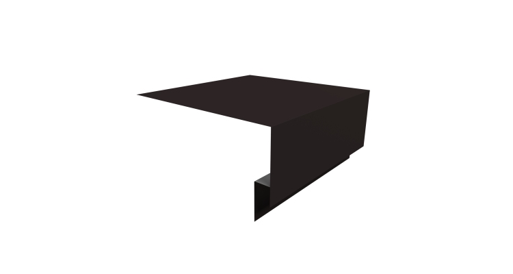 Планка околооконная сложная Экобрус Grand Line 200х75х25 0,45 Drap RAL 9005 черный (3м)