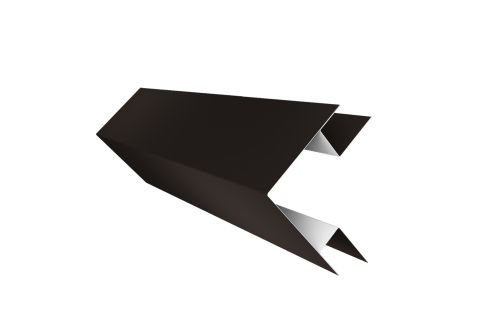 Угол внешний сложный 75х75 0,45 PE с пленкой RR 32 темно-коричневый (2м)