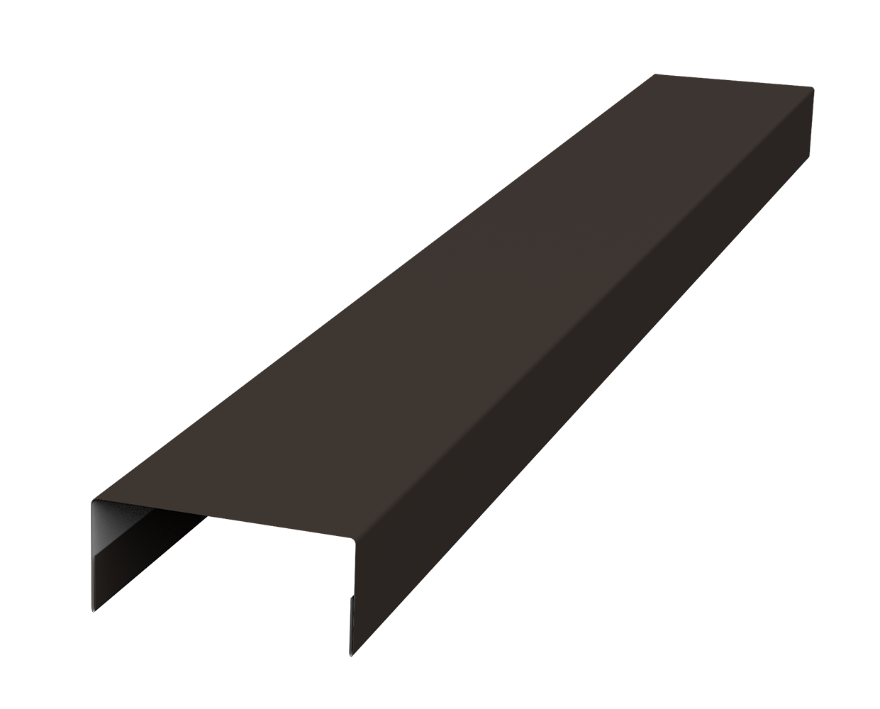 Ламель лицевая 125 забора жалюзи Texas стартовая/финишная для калиток и ворот 0.5 PurPro Matt 275 с пленкой RR 32 темно-коричневый