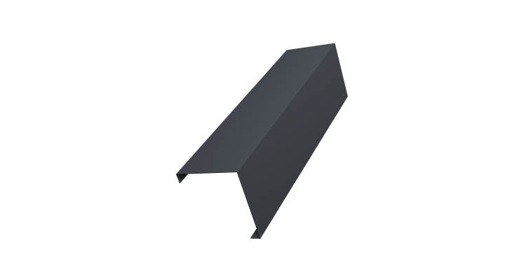 Декоративная накладка на столб универсальная угловая 62х55 для забора жалюзи 0,45 Drap-double TX RAL 7024 мокрый асфальт (1,8м)