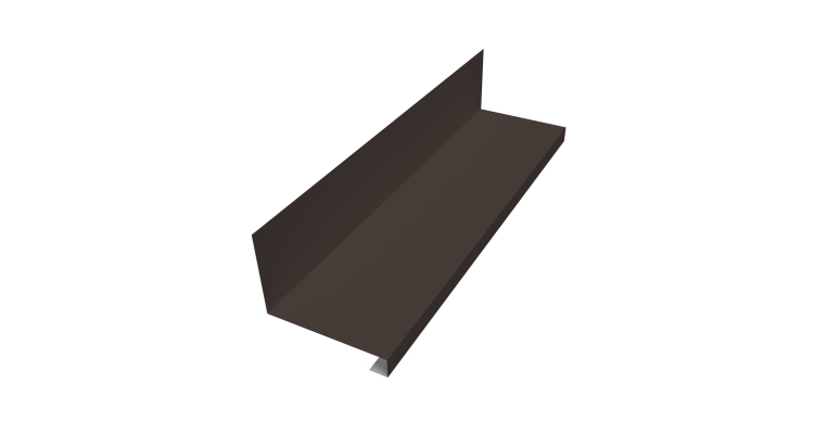 Планка примыкание нижнее к трубе фальц 0,45 Drap RR 32 темно-коричневый (2м)
