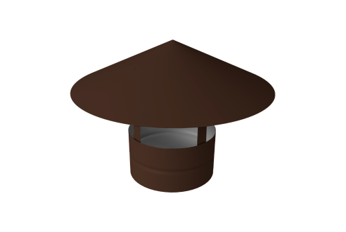 Дымник на трубу круглый d300 0,45 PE с пленкой RAL 8017 шоколад