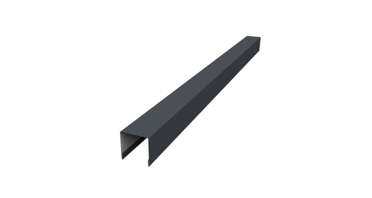 Планка вертикальная лицевая для забора жалюзи Palermo 0,5 Satin RAL 7024 мокрый асфальт (1,8м)