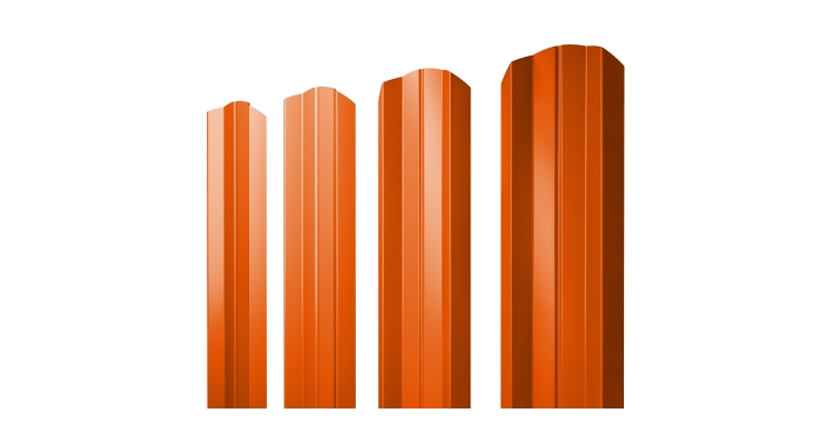 Штакетник М-образный А фигурный 0.45 PE RAL 2004 оранжевый